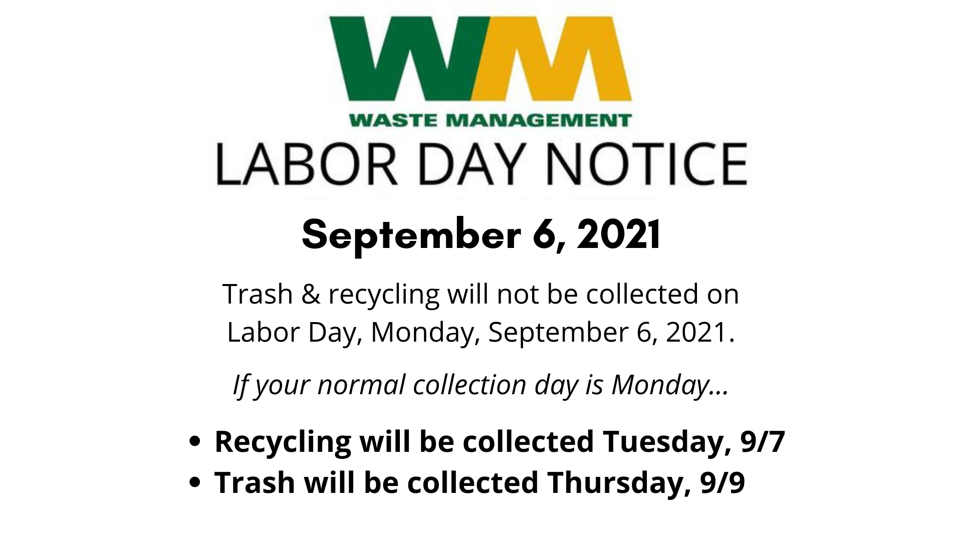 Labor Day Trash 2021 September 6 2021 png